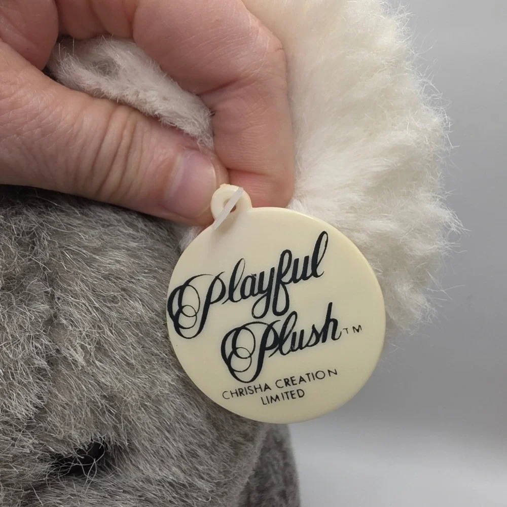 Chrisha Playful Plush Koala Grey White Hook and Loop Paws Vintage 1988 10x12